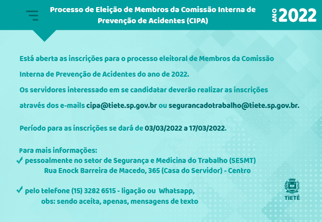 PROCESSO DE ELEIÇÃO CIPA 2022