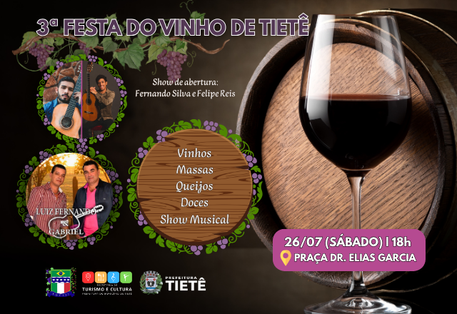 Festa do Vinho dia 26 de julho