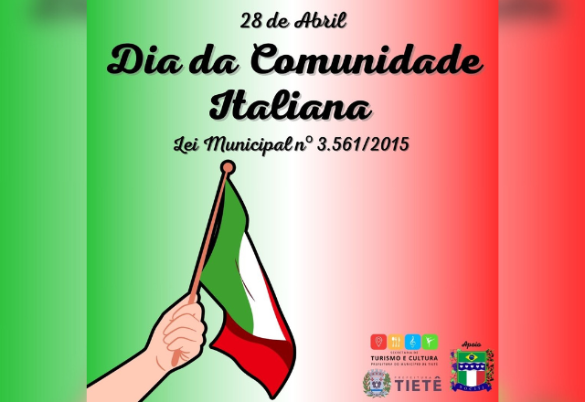 Durante as semanas de 28 de abril e 5 de maio, a Secretaria de Turismo e Cultura, com o apoio da Sociti, estará realizando uma homenagem às famílias descendentes dos imigrantes italianos de Tietê