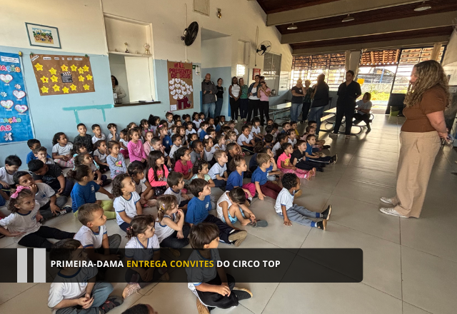 Primeira-dama entrega convites do Circo Top