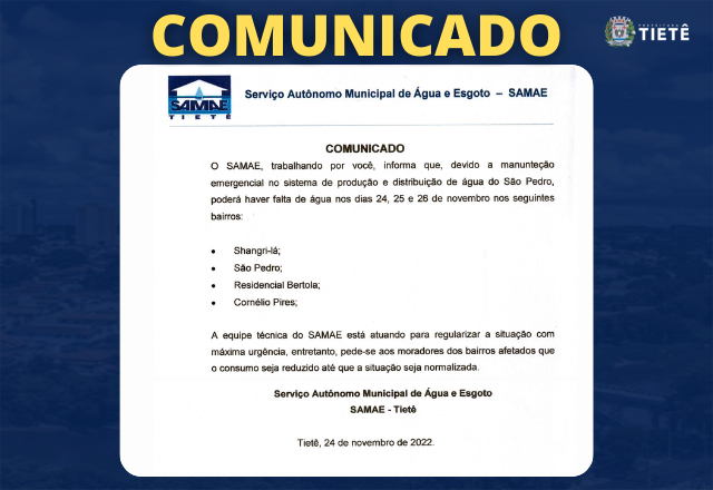 COMUNICADO SAMAE - 24/11/2022