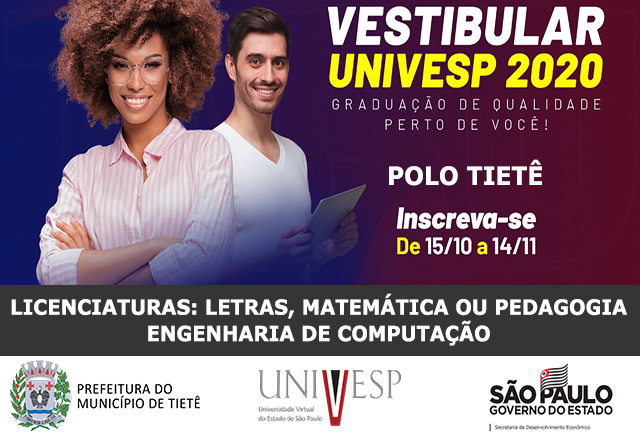 UNIVESP abre inscrições para Vestibular 1° Semestre 2020
