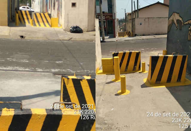 NOVAS VIELAS FORAM CONTEMPLADAS COM BARREIRAS DE CONCRETO, PARA PROPORCIONAR MAIOR SEGURANÇA À COMUNIDADE DO SÃO PEDRO