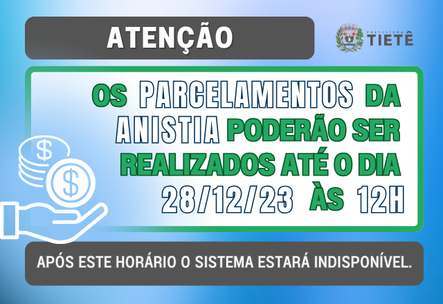 PARCELAMENTOS DA ANISTIA