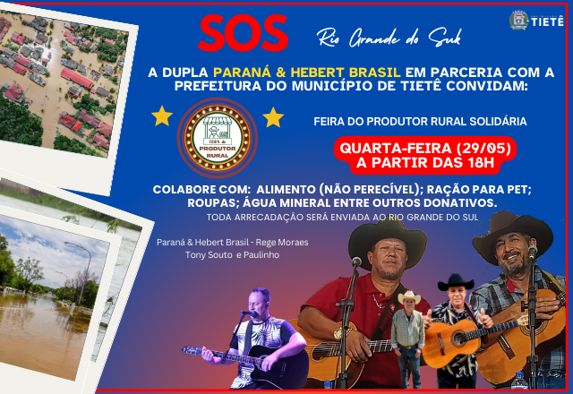 FEIRA DO PRODUTOR RURAL - ESPECIAL SOLIDARIEDADE