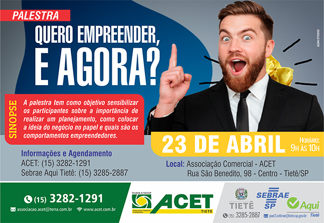 SEBRAE Aqui promove palestra e consultoria para este mês