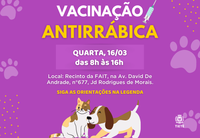 VACINAÇÃO ANTIRRÁBICA - 16/03/22