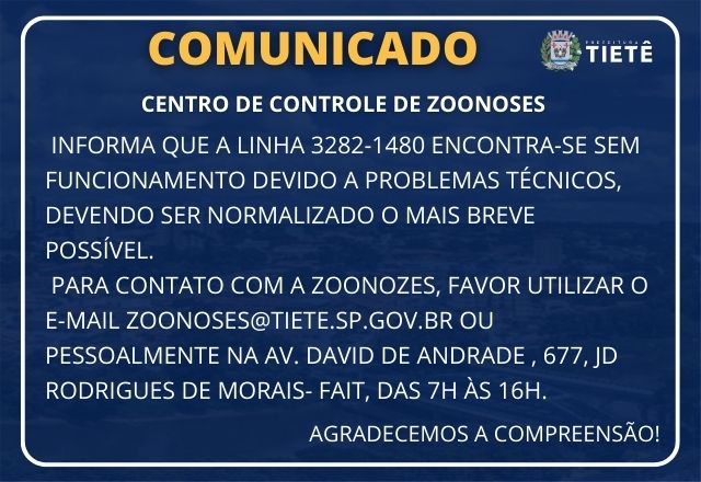 COMUNICADO ZOONOSES- 20/07/2023