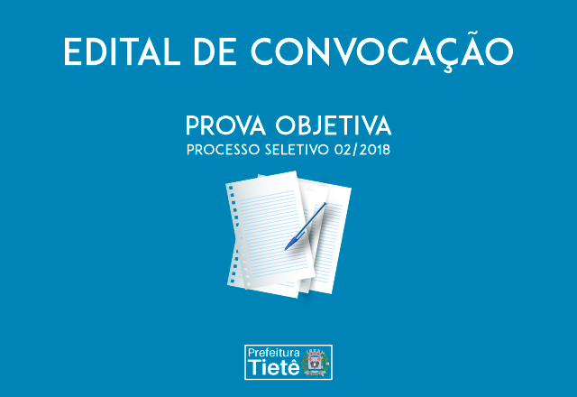 Edita de Convocação para provas é divulgado