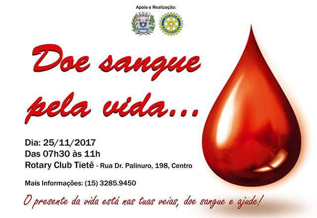 Campanha de Doação de Sangue será realizada em Tietê
