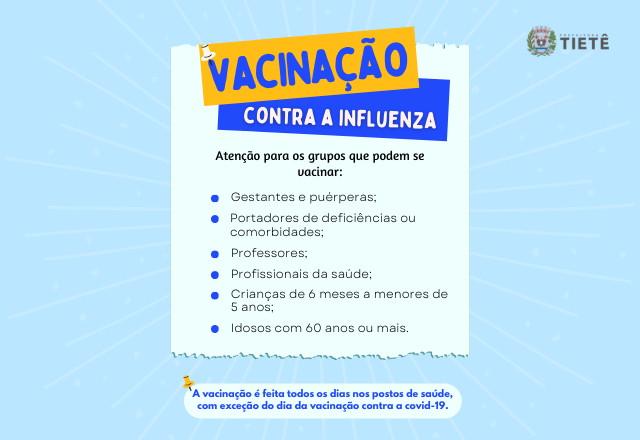 VACINAÇÃO CONTRA A INFLUENZA