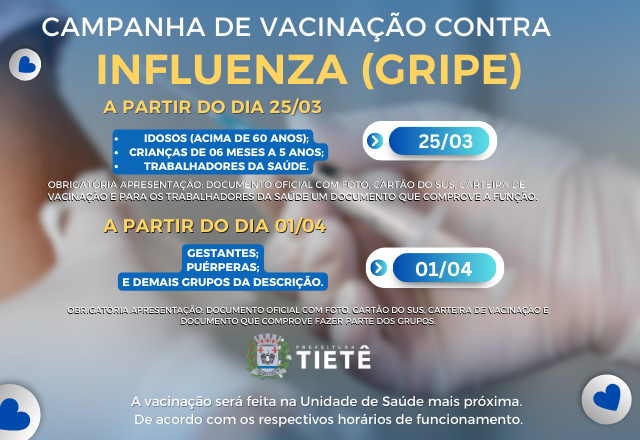 CAMPANHA DE VACINAÇÃO CONTRA A INFLUENZA