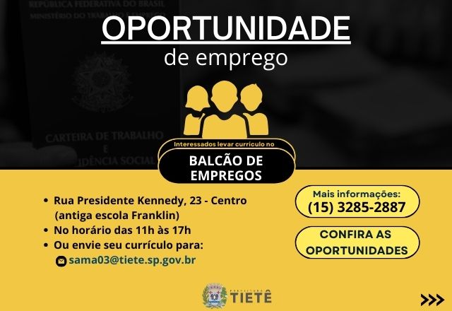 VAGAS DISPONÍVEIS- 01/03