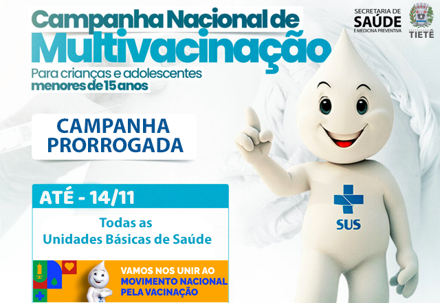 PRORROGADA A CAMPANHA DE MULTIVACINAÇÃO