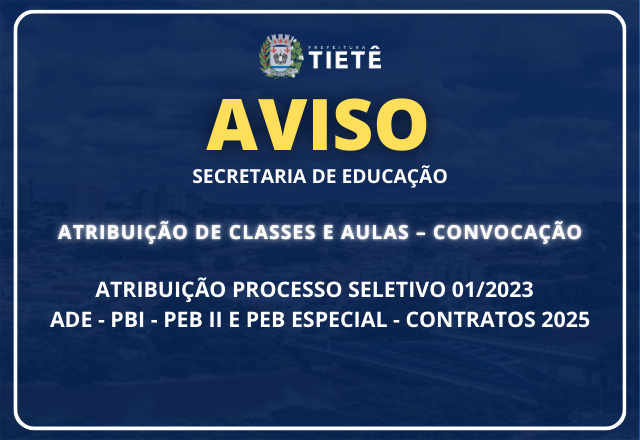 ATRIBUIÇÃO DE CLASSES E AULAS – CONVOCAÇÃO