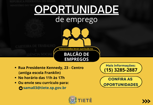 VAGAS DISPONÍVEIS 16/02