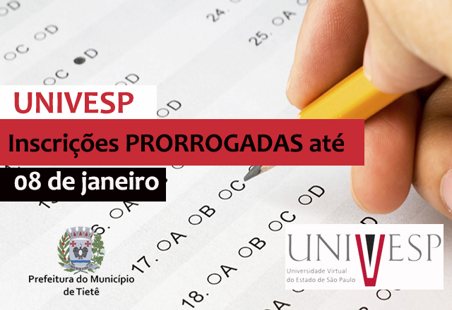 Inscrições para a UNIVESP são prorrogadas