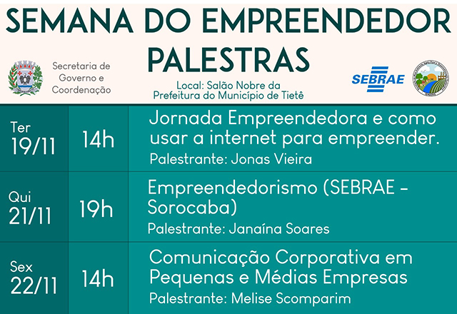 Prefeitura promove Semana do Empreendedor