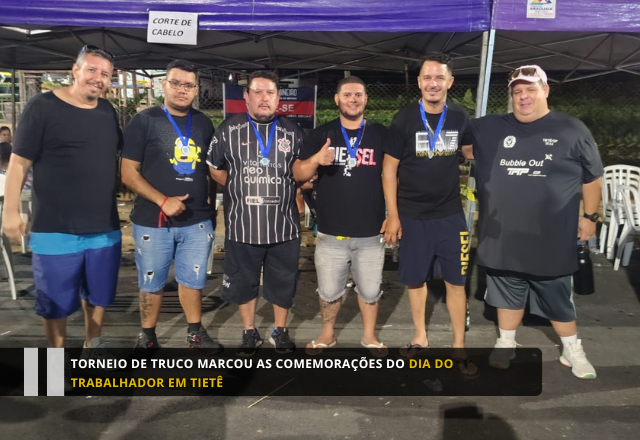 Torneio de Truco marcou as comemorações do Dia do Trabalhador em Tietê