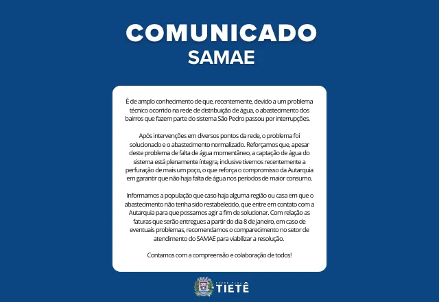 COMUNICADO SAMAE