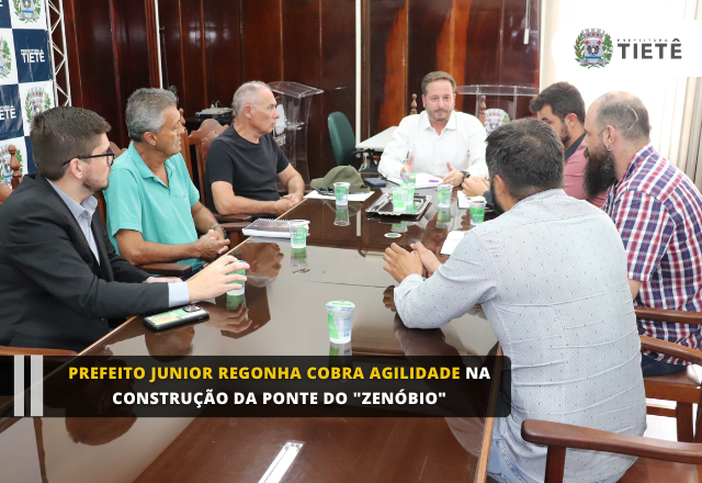 Prefeito Junior Regonha cobra agilidade na construção da ponte do 