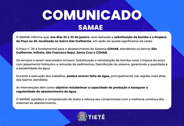 Comunicado Samae
