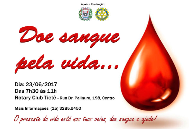 Campanha de doação de sangue acontece no Rotary Clube