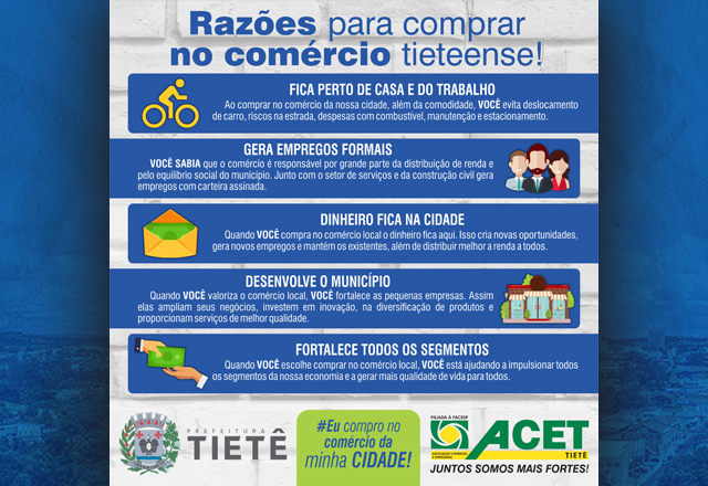 Vamos prestigiar o comércio local, beneficiando toda a comunidade e nossa cidade!