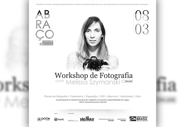 Governo do Estado de São Paulo, por meio da Secretaria de Cultura e Economia Criativa, apresenta: Oficina Gratuita de Fotografia