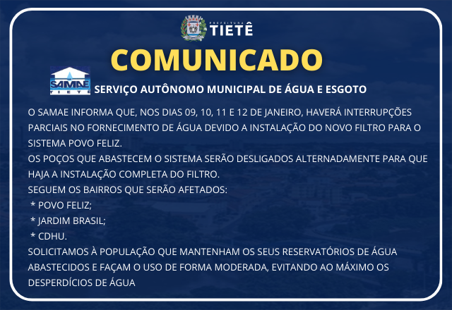 COMUNICADO SAMAE