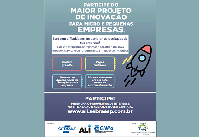SEBRAE – SP e SEBRAE Aqui promovem Programa Agentes Locais de Inovação (ALI)