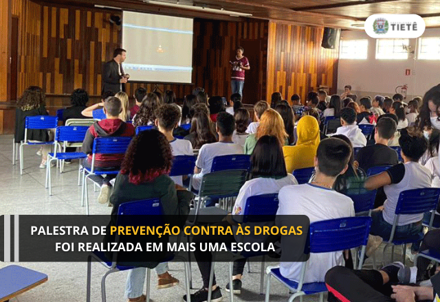 PALESTRA DE PREVENÇÃO CONTRA ÀS DROGAS FOI REALIZADA EM MAIS UMA ESCOLA