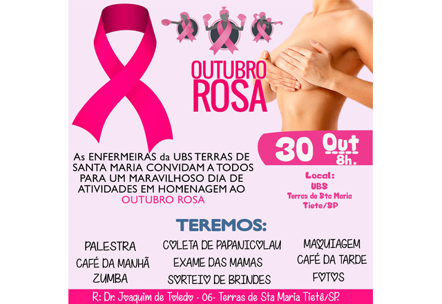 UBS realiza programação do Outubro Rosa no bairro Santa Maria
