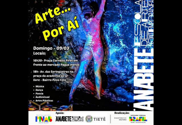 Arte...Por Aí transforma espaços públicos em palco de cultura em Tietê
