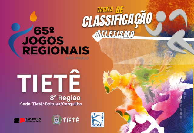 TABELA DE CLASSIFICAÇÃO FINAL DO ATLETISMO MASCULINO E FEMININO DOS JOGOS REGIONAIS 2023