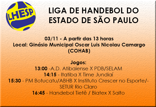Tietê recebe partidas da Liga de Handebol do Estado de São Paulo