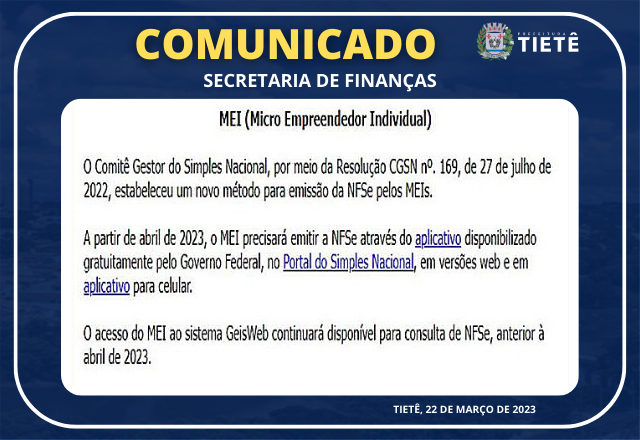 EMISSÃO DE NFSe de MEI (Micro Empreendedor Individual)