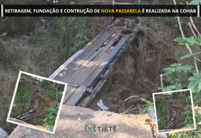 REMOÇÃO E CONTRUÇÃO DE NOVA PASSARELA NA ÁREA VERDE DA COHAB