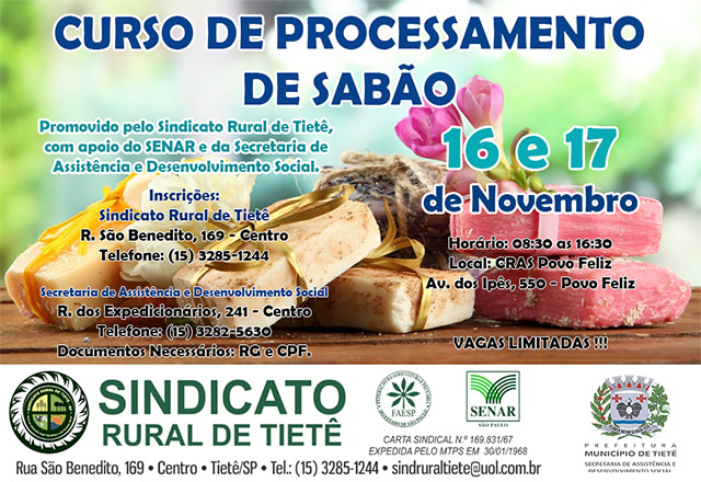 Prefeitura promove cursos em parceria com o Sindicato Rural